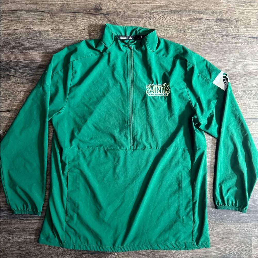Adidas Climalite Green Saints Athletics Pullover Windbreaker